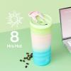 image24 oz Insulated Tumbler with Lid and Straw 100 Leakproof Travel Coffee Mug Stainless Steel Coffee Tumbler Keeps Cold for 24 Hours or Hot for 8 Hours Car Cup Holder Friendly FuchsiaFairy