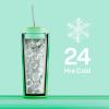 image24 oz Insulated Tumbler with Lid and Straw 100 Leakproof Travel Coffee Mug Stainless Steel Coffee Tumbler Keeps Cold for 24 Hours or Hot for 8 Hours Car Cup Holder Friendly FuchsiaJade