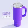 image32 oz Tumbler with Handle and Straw Stainless Steel Insulated Tumbler Keeps Cold for 24 Hours Leakproof Travel Cup Fits in Cup Holder and BPAFree Beaucoup BlueViolet