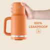 image32 oz Tumbler with Handle and Straw Stainless Steel Insulated Tumbler Keeps Cold for 24 Hours Leakproof Travel Cup Fits in Cup Holder and BPAFree Beaucoup BlueModerate Orange