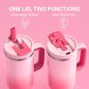image32 oz Tumbler with Handle and Straw Stainless Steel Insulated Tumbler Keeps Cold for 24 Hours Leakproof Travel Cup Fits in Cup Holder and BPAFree Beaucoup BlueFlamingo