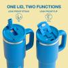 image32 oz Tumbler with Handle and Straw Stainless Steel Insulated Tumbler Keeps Cold for 24 Hours Leakproof Travel Cup Fits in Cup Holder and BPAFree Beaucoup BlueCeltic Blue