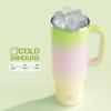 image32 oz Tumbler with Handle and Straw Stainless Steel Insulated Tumbler Keeps Cold for 24 Hours Leakproof Travel Cup Fits in Cup Holder and BPAFree Beaucoup BlueMorning Dew