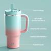 image32 oz Tumbler with Handle and Straw Stainless Steel Insulated Tumbler Keeps Cold for 24 Hours Leakproof Travel Cup Fits in Cup Holder and BPAFree Beaucoup BlueCherry Blossom