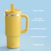 image32 oz Tumbler with Handle and Straw Stainless Steel Insulated Tumbler Keeps Cold for 24 Hours Leakproof Travel Cup Fits in Cup Holder and BPAFree Beaucoup BlueElfin Yellow