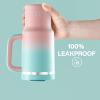 image32 oz Tumbler with Handle and Straw Stainless Steel Insulated Tumbler Keeps Cold for 24 Hours Leakproof Travel Cup Fits in Cup Holder and BPAFree Beaucoup BlueCherry Blossom