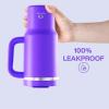 image32 oz Tumbler with Handle and Straw Stainless Steel Insulated Tumbler Keeps Cold for 24 Hours Leakproof Travel Cup Fits in Cup Holder and BPAFree Beaucoup BlueViolet