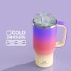 image32 oz Tumbler with Handle and Straw Stainless Steel Insulated Tumbler Keeps Cold for 24 Hours Leakproof Travel Cup Fits in Cup Holder and BPAFree Beaucoup BluePeach Dream