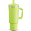 image32 oz Tumbler with Handle and Straw Stainless Steel Insulated Tumbler Keeps Cold for 24 Hours Leakproof Travel Cup Fits in Cup Holder and BPAFree Beaucoup BlueSharp Green
