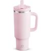 image32 oz Tumbler with Handle and Straw Stainless Steel Insulated Tumbler Keeps Cold for 24 Hours Leakproof Travel Cup Fits in Cup Holder and BPAFree Beaucoup BlueCotton Candy