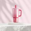 image32 oz Tumbler with Handle and Straw Stainless Steel Insulated Tumbler Keeps Cold for 24 Hours Leakproof Travel Cup Fits in Cup Holder and BPAFree Beaucoup BlueFlamingo