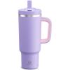 image32 oz Tumbler with Handle and Straw Stainless Steel Insulated Tumbler Keeps Cold for 24 Hours Leakproof Travel Cup Fits in Cup Holder and BPAFree Beaucoup BlueMauve