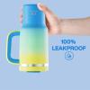 image32 oz Tumbler with Handle and Straw Stainless Steel Insulated Tumbler Keeps Cold for 24 Hours Leakproof Travel Cup Fits in Cup Holder and BPAFree Beaucoup BlueSoft Lagoon