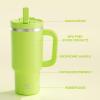image32 oz Tumbler with Handle and Straw Stainless Steel Insulated Tumbler Keeps Cold for 24 Hours Leakproof Travel Cup Fits in Cup Holder and BPAFree Beaucoup BlueSharp Green