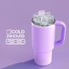 image32 oz Tumbler with Handle and Straw Stainless Steel Insulated Tumbler Keeps Cold for 24 Hours Leakproof Travel Cup Fits in Cup Holder and BPAFree Beaucoup BlueLavender