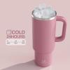 image32 oz Tumbler with Handle and Straw Stainless Steel Insulated Tumbler Keeps Cold for 24 Hours Leakproof Travel Cup Fits in Cup Holder and BPAFree Beaucoup BlueTurkish Rose