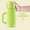 image32 oz Tumbler with Handle and Straw Stainless Steel Insulated Tumbler Keeps Cold for 24 Hours Leakproof Travel Cup Fits in Cup Holder and BPAFree Beaucoup BlueSharp Green