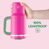 image32 oz Tumbler with Handle and Straw Stainless Steel Insulated Tumbler Keeps Cold for 24 Hours Leakproof Travel Cup Fits in Cup Holder and BPAFree Beaucoup BlueKnockout Pink