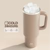 image32 oz Tumbler with Handle and Straw Stainless Steel Insulated Tumbler Keeps Cold for 24 Hours Leakproof Travel Cup Fits in Cup Holder and BPAFree Beaucoup BlueRaw Umber