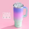 image32 oz Tumbler with Handle and Straw Stainless Steel Insulated Tumbler Keeps Cold for 24 Hours Leakproof Travel Cup Fits in Cup Holder and BPAFree Beaucoup BlueFrosted Lilac