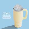image32 oz Tumbler with Handle and Straw Stainless Steel Insulated Tumbler Keeps Cold for 24 Hours Leakproof Travel Cup Fits in Cup Holder and BPAFree Beaucoup BlueLight Vanilla
