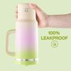 image32 oz Tumbler with Handle and Straw Stainless Steel Insulated Tumbler Keeps Cold for 24 Hours Leakproof Travel Cup Fits in Cup Holder and BPAFree Beaucoup BlueMorning Dew