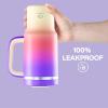 image32 oz Tumbler with Handle and Straw Stainless Steel Insulated Tumbler Keeps Cold for 24 Hours Leakproof Travel Cup Fits in Cup Holder and BPAFree Beaucoup BluePeach Dream