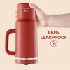 image32 oz Tumbler with Handle and Straw Stainless Steel Insulated Tumbler Keeps Cold for 24 Hours Leakproof Travel Cup Fits in Cup Holder and BPAFree Beaucoup BlueMedium Carmine