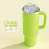 image32 oz Tumbler with Handle and Straw Stainless Steel Insulated Tumbler Keeps Cold for 24 Hours Leakproof Travel Cup Fits in Cup Holder and BPAFree Beaucoup BlueSharp Green
