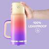 image32 oz Tumbler with Handle and Straw Stainless Steel Insulated Tumbler Keeps Cold for 24 Hours Leakproof Travel Cup Fits in Cup Holder and BPAFree Beaucoup BluePeach Dream