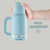 image32 oz Tumbler with Handle and Straw Stainless Steel Insulated Tumbler Keeps Cold for 24 Hours Leakproof Travel Cup Fits in Cup Holder and BPAFree Beaucoup BluePewter Blue
