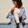 image32 oz Tumbler with Handle and Straw Stainless Steel Insulated Tumbler Keeps Cold for 24 Hours Leakproof Travel Cup Fits in Cup Holder and BPAFree Beaucoup BluePolar White