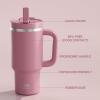 image32 oz Tumbler with Handle and Straw Stainless Steel Insulated Tumbler Keeps Cold for 24 Hours Leakproof Travel Cup Fits in Cup Holder and BPAFree Beaucoup BlueTurkish Rose