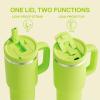 image32 oz Tumbler with Handle and Straw Stainless Steel Insulated Tumbler Keeps Cold for 24 Hours Leakproof Travel Cup Fits in Cup Holder and BPAFree Beaucoup BlueSharp Green
