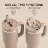 image32 oz Tumbler with Handle and Straw Stainless Steel Insulated Tumbler Keeps Cold for 24 Hours Leakproof Travel Cup Fits in Cup Holder and BPAFree Beaucoup BlueRaw Umber