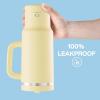 image32 oz Tumbler with Handle and Straw Stainless Steel Insulated Tumbler Keeps Cold for 24 Hours Leakproof Travel Cup Fits in Cup Holder and BPAFree Beaucoup BlueLight Vanilla