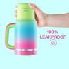 image32 oz Tumbler with Handle and Straw Stainless Steel Insulated Tumbler Keeps Cold for 24 Hours Leakproof Travel Cup Fits in Cup Holder and BPAFree Beaucoup BlueLime Sorbet