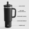 image32 oz Tumbler with Handle and Straw Stainless Steel Insulated Tumbler Keeps Cold for 24 Hours Leakproof Travel Cup Fits in Cup Holder and BPAFree Beaucoup BlueBlack Night