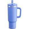 image32 oz Tumbler with Handle and Straw Stainless Steel Insulated Tumbler Keeps Cold for 24 Hours Leakproof Travel Cup Fits in Cup Holder and BPAFreeAcid GreenCornflower Blue