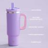image32 oz Tumbler with Handle and Straw Stainless Steel Insulated Tumbler Keeps Cold for 24 Hours Leakproof Travel Cup Fits in Cup Holder and BPAFreeAcid GreenMauve
