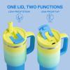 image32 oz Tumbler with Handle and Straw Stainless Steel Insulated Tumbler Keeps Cold for 24 Hours Leakproof Travel Cup Fits in Cup Holder and BPAFreeAcid GreenSoft Lagoon
