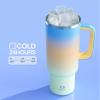 image32 oz Tumbler with Handle and Straw Stainless Steel Insulated Tumbler Keeps Cold for 24 Hours Leakproof Travel Cup Fits in Cup Holder and BPAFreeAcid GreenSunny Breeze