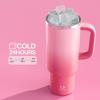 image32 oz Tumbler with Handle and Straw Stainless Steel Insulated Tumbler Keeps Cold for 24 Hours Leakproof Travel Cup Fits in Cup Holder and BPAFreeAcid GreenFlamingo