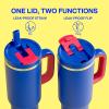 image32 oz Tumbler with Handle and Straw Stainless Steel Insulated Tumbler Keeps Cold for 24 Hours Leakproof Travel Cup Fits in Cup Holder and BPAFreeAcid GreenBeaucoup Blue