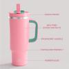 image32 oz Tumbler with Handle and Straw Stainless Steel Insulated Tumbler Keeps Cold for 24 Hours Leakproof Travel Cup Fits in Cup Holder and BPAFreeAcid GreenTulip
