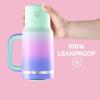 image32 oz Tumbler with Handle and Straw Stainless Steel Insulated Tumbler Keeps Cold for 24 Hours Leakproof Travel Cup Fits in Cup Holder and BPAFreeAcid GreenFrosted Lilac