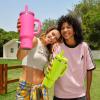 image32 oz Tumbler with Handle and Straw Stainless Steel Insulated Tumbler Keeps Cold for 24 Hours Leakproof Travel Cup Fits in Cup Holder and BPAFreeAcid GreenPersian Rose