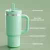 image32 oz Tumbler with Handle and Straw Stainless Steel Insulated Tumbler Keeps Cold for 24 Hours Leakproof Travel Cup Fits in Cup Holder and BPAFreeAcid GreenBrook Green