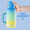 image32 oz Tumbler with Handle and Straw Stainless Steel Insulated Tumbler Keeps Cold for 24 Hours Leakproof Travel Cup Fits in Cup Holder and BPAFreeAcid GreenSoft Lagoon