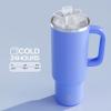 image32 oz Tumbler with Handle and Straw Stainless Steel Insulated Tumbler Keeps Cold for 24 Hours Leakproof Travel Cup Fits in Cup Holder and BPAFreeAcid GreenCornflower Blue